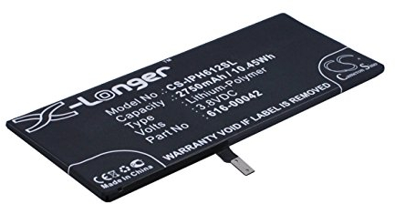 2750mAh / 10.45Wh Ersatzakku kompatibel mit Apple A1634, A1687, A1690, A1699, iPhone 6s Plus, 616-00042