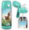 Jarlson® Trinkflasche Kinder Edelstahl CHARLI mit Strohhalm - Thermosflasche 350ml - TÜV geprüft - BPA frei - auslaufsicher - Thermo Wasserflasche für Schule, Kindergarten - Pferd 2.0, 350 ml
