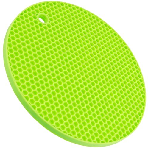 AERZETIX - C73696 - Salvamanteles de Silicona para Plato Cacerola Anti Calor Antideslizante Ø175mm Motivo Panal - Alfombra de Cocina - Color Verde - Vidrio Taza Mesa