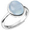 NicoWerk Damen Silberring Aquamarin aus 925 Sterling Silber mit Stein Oval Meeresblau Glatt Glänzend Ausgefallen Filigran Gewölbt Elegant SRI1030