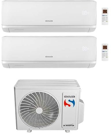 Sinclair Climatizzatore Inverter Dual Split RAY 9000 + 12000 btu Gas R32 con macchina esterna MV-E18BI2 5 kW Classe A++
