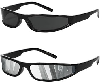 Wrap Around Sonnenbrille für Männer Frauen Vintage Gangster Stil Sonnenbrille Futuristische Brille