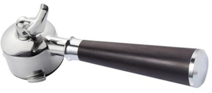 Fenteer Kaffeemaschine Bodenloser Siebträger 54mm Edelstahl Espresso Siebträger für Kaffeemaschine zu Hause, Schwarz, 54 x 230 mm