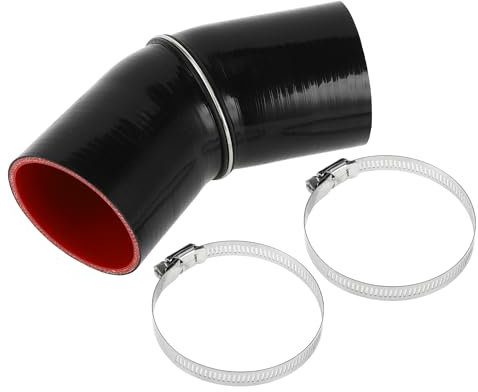 X AUTOHAUX 1 lot de tuyaux universels en silicone pour voiture 80 mm ID 90 mm longueur 45 degrés noir rouge avec colliers de serrage
