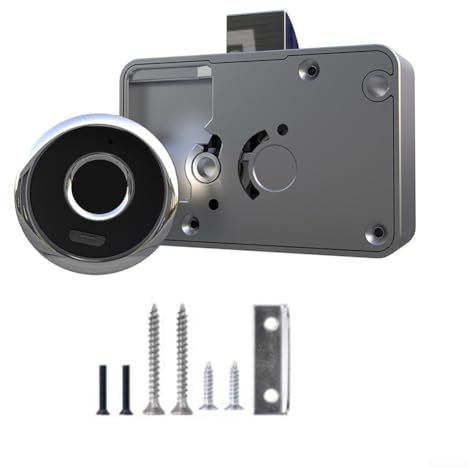 Zoegneer Zoegneer Intelligentes Fingerabdruck-Schloss-Set, Briefkasten, Tür, Fingerabdruck-Schloss, Schubladenschloss für Zuhause, Büro, Schreibtisch, Schrank (Chrom-Zink-Legierung)