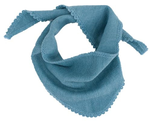 Reiff Strick Baby Halstuch uni Merino Schurwolle Seide Bio Wolle Öko kbT Bio (56 x 14 cm, aqua)
