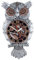 WRJAHCG Eule Steampunk Wanduhr,Handbemalte Kunstharz Wandschnitzerei Eule Punk Wanduhr Zahnräder Metallimitat Batteriebetrieben Importiertes Uhrwerk aus Japan