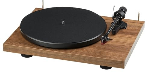 Pro-Ject Debut E Carbon, Giradischi con braccio in carbonio, pickup Ortofon 2 m, commutazione elettronica di velocità, Made in Europe (noce)