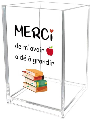 kEUkunHA Cadeau Maitresse D'école Cadeaux Maitresse D'école Fin D'année Merci Cadeau Atsem Maternelle Cadeaux Noel Saint Valentin Anniversaire Paques Halloween Original Pot A Crayon pour Maitresse