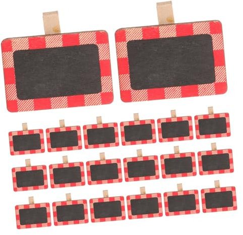 GRIRIW 20stücke Mini Holz Tafel Clips Nachricht Clips Holz Tafel Zeichen Memoklammern Notizklammern Mini Klemmen Für