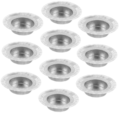 Yardenfun 10 Pcs Metal Candle Holder Inserts for Jar Lids Tea Light Candle Holder Cup Fits Regular Mouth Jars Safe Wax Insert for Home D Cor and Aromatherapy