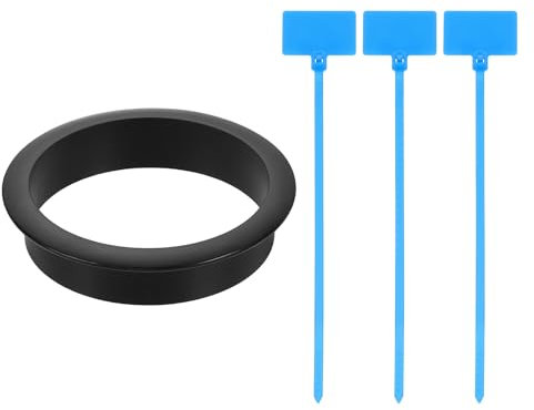 sourcing map Desk Grommet, 2-3/4 (70mm) Zinc Alloy Cable Hole Cover Wire Cord Organizer with Marked Cable Ties for Home Office Desktop Wire, Black