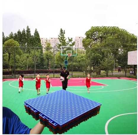 Basketball Court Tiles - Outdoor DIY Modular Interlocking Floor Mats, Easy to Install