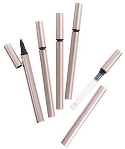 Anneome Nachfüllbare Eyeliner Tuben Tragbar 1ml 5 Stück aus Kunststoff Goldfarbene Leere Stifthülsen für Flüssigen Eyeliner für Kosmetikgeschäfte und Märkte