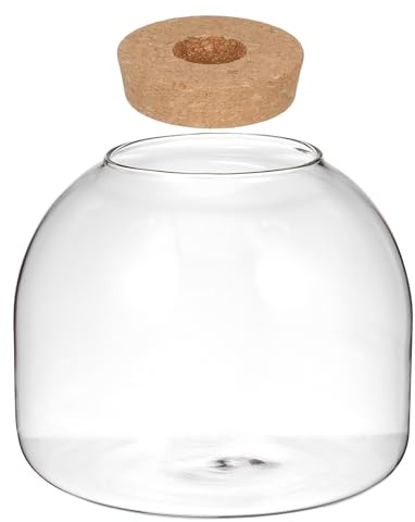 Sosoport Glass Plant Terrarium Jar - Succulent Planter Container - Round Fish Bowl Vase - Glass Bottles with Cork - Candy Cookie Jar Canister