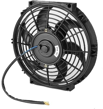 Tomantery Ventilateur de Radiateur électrique Mince Universel 10 Pouces pour Applications Turbo Noir 1500 CFM 2250 Tr/min 12V pour la Plupart des Voitures et Radiateurs