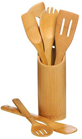 Premier Housewares Utensil Holders Bamboo Utensil Set Bamboo Utensils Utensil Holder Set of 6 Kitchen Utensil Holder 32 Cm X 8 Cm X 8 Cm