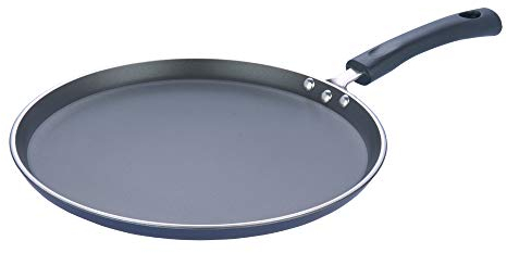 Vinod Zest Non-Stick Flat Omni Dosa Tawa/Griddle, 12, Black