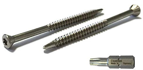 Dielenschrauben Edelstahl 3,2x40 mm - 1000 St. mit Linsenkopf Torx A2 incl. Bit