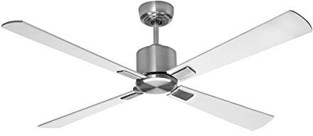 CASAFAN Ventilateur de Plafond à pales en Bois - Ø hélice 1320 mm - Blanc/Gris Clair - Ventilateur Ventilateur de Plafond Ventilateurs Ventilateurs de Plafond