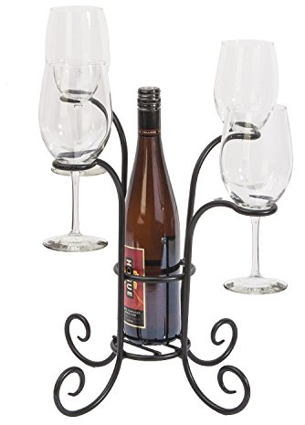 Panacea Products Wine Bottle And Glasses Caddy