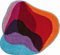 Grund KARIM RASHID Exklusiver Designer Badteppich 100% Polyacryl, ultra soft, rutschfest, ÖKO-TEХ-zertifiziert, 5 Jahre Garantie, KARIM 21, WC-Vorlage o.A. 60x60 cm, rot-bleu