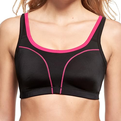 SUSA Damen 7897 Sport-BH, schwarz-pink, (Herstellergröße: 85A)