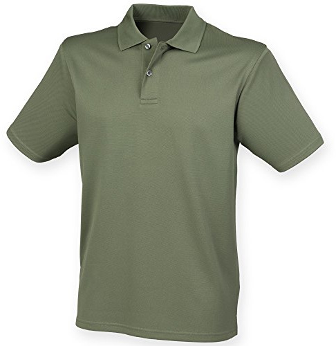 Henbury Mens Coolplus® Pique Polo Shirt (2XL) (Olive)