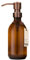 Kuishi Flacon Pompe en Verre ambré avec Pompe en Acier Inoxydable [300 ML, Pompe en Bronze], Ambré Flacons Rechargeables Marron Idéal pour Le Lavage des Mains, shampooing, après-shampooing (sans BPA)