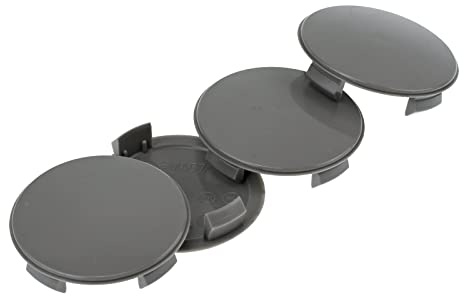 RKC 4X 57 mm Nabenkappen Felgen Deckel Radnaben Kappen Grau Gewölbt für Smart 451 453