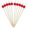 AILEXI Cocktail-Sticks 100 Zählungen Zahnstocher Aus Holz Partyartikel RÜSchen Fingerfood Obst Sandwich Knabbereien - Rote Sterne