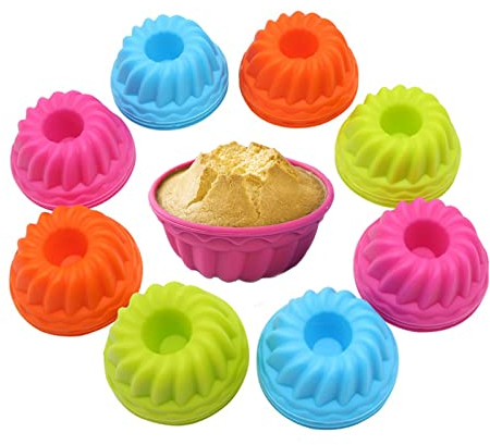 Guanici 24 pièces Ensemble de moule, en silicone, réutilisable, pour faire de délicieux gâteaux, desserts, donuts, chocolat, pizza et pudding, couleur au choix