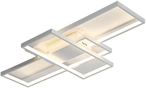 Minimalistisch LED Deckenleuchte Deckenlampe Dimmbar Wohnzimmer-lampe Modern Rechteck Design Decke Beleuchtung für Schlafzimmer Küchen insel Büro Esszimmer Halle Treppe Licht Wandleuchte (Weiß, 90CM)