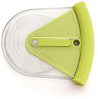 1Pcs Stainless Steel Pizza Cutter, Pizza Cutter Wheel Hob, Bakery Pizza Cutting Tools, with Protective Cover, Mini Pizza Cutter for Travel Kitchen Household- Green