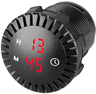 Auto Elektronische Uhr, Asudaro Auto LED Uhr Berühren Sie Uhr 12V / 24V Wasserdichte Auto-Digitaluhr Mini LED Digitaluhr Motorraduhr 2,01 Zoll Durchmesser für Autos, Schiffe, SUV,Rot