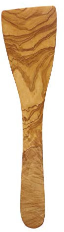 HOFMEISTER® Pfannenwender mit geschwungenem Kopf und typischer Olivenholz-Maserung, hergestellt in Handarbeit Familienbetrieben, 25 cm