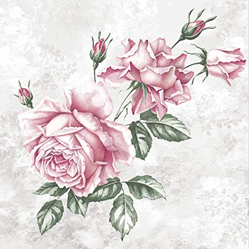 20 Servietten Wundersch?ne Rosen | Blumen | Vintage | Decoupage 33x33cm