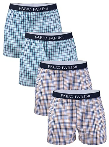 Fabio Farini - 4 er Boxershorts Webboxer Herren Boxer Shorts Unterhose Unterwäsche Baumwolle - Set 11a S