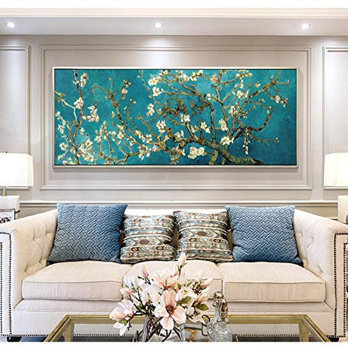 PYROJEWEL Van Gogh Amandier Fleur Fleurs Toile Peintures Reproductions Oeuvre Célèbre De Van Gogh Mur Art Photo Maison Décoration Murale 60x180cm sans Cadre…