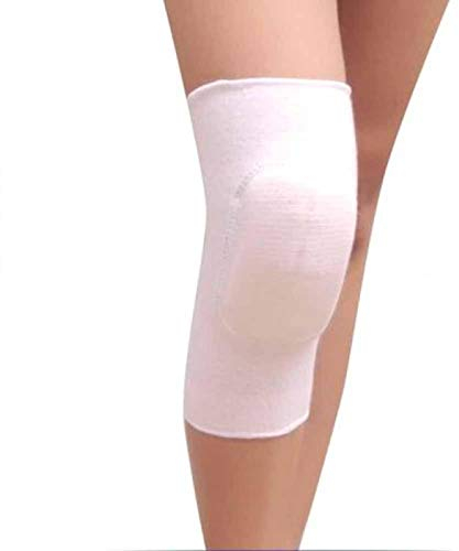 Faderr Rodilleras, rodilleras de baile, rodilleras gruesas y cálidas, rodilleras protectoras unisex para deportes de baile, entrenamiento, voleibol (blanco, talla: M)