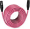 LyxPro 250 Feet XLR Microphone Cable Balanced Male to Female 3 Pin Mic Cord for Powered Speakers Audio Interface Professional Pro Audio Performance and Recording Devices - Pink