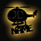 Hubschrauber Helikopter Wandlampe Nachtlicht Wand Lampe Kinderzimmer mit Namen personalisiert I Batteriebetrieb