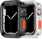 Amizee 2 Pezzi Cover Robusta Cover Compatibile con Apple Watch Series 9/8/7 41mm Series 6/SE/5/4 40mm, Custodia Protettiva Placcato TPU Antiurto Compatibile con iWatch (Nero/Trasparente)