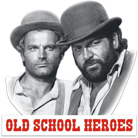 Bud Spencer und Terence Hill - OLD SCHOOL HEROES - konturgeschnittenes Stahl-Blechschild - 45x45 cm BUDT04