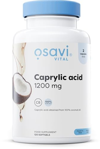 Osavi Caprylic Acid 1200mg – 120 Softgels | Derived from MCT Oil of Coconut Palm | Easy to Swallow for Optimal Digestive Health