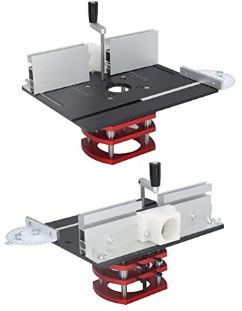 Elevador de Enrutador con Placa Superior, Base de Elevación de Enrutador para Carpintería, Ranurado, Recorte, Biselado, Mesa para Máquinas de Carpintería (Negro)