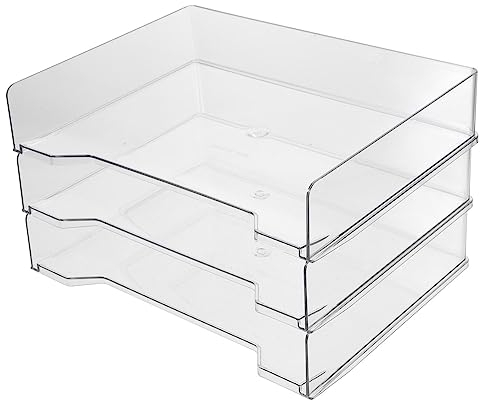 MAGICLULU Make-up-Behälter Stapelbare Briefablage Aus Acryl Mit 3 Ebenen Transparente Acrylablage Dokumentenaufbewahrungsbox Für Den Schreibtisch Im Büro In Der Schule Am Arbeitsplatz