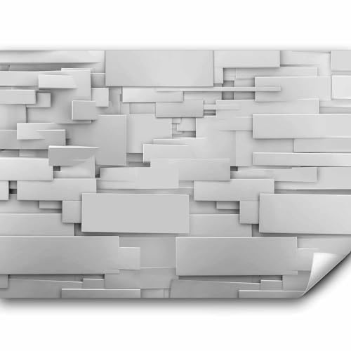 murando - Vlies Fototapete 3d Effekt 500x350cm Foto Tapete Wohnzimmer Vliestapete XXL Motivtapeten Bildtapete 3d Effekt Wand Dekoration - Abstrakt geometrisch grau optische Täuschung f-A-0254-a-a