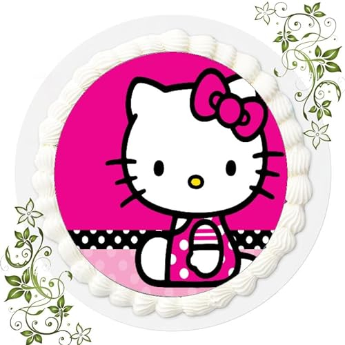 FONDANT Tortenbild, Zuckerbild mit Motiv, Essbares Foto für Torten, Tortenbild, Tortenaufleger Ø 20cm FONDANT Hello Kitty Nr. 3