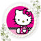 FONDANT Tortenbild, Zuckerbild mit Motiv, Essbares Foto für Torten, Tortenbild, Tortenaufleger Ø 20cm FONDANT Hello Kitty Nr. 3